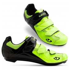 Scarpa Ciclismo Strada Spinning Giro Treble II Black/ Yellow fluo Chiusura Velcro