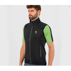 Gilet ciclismo invernale antivento Karpos Parete Vest Black fullzip